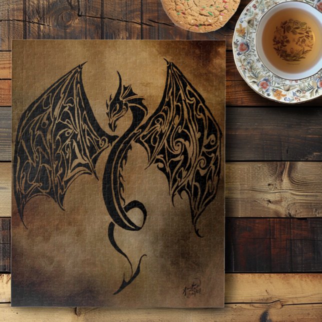 Stone dragons Tribal Jigsaw Puzzle (Creator Uploaded)