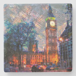 Stone Drink Coasters-Big Ben London Stone Coaster