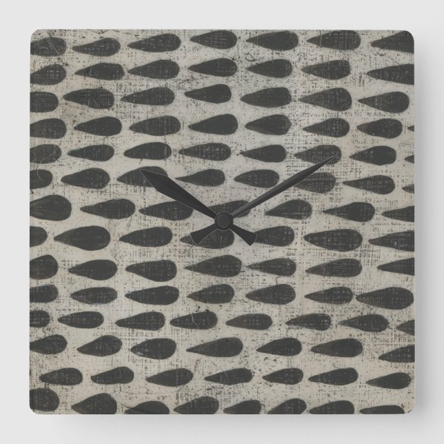 Stone - Drops Square Wall Clock (Front)