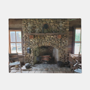 Stone Fireplace in 19th Century Home Doormat