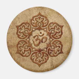 Stone Floral Aum Design Magnet