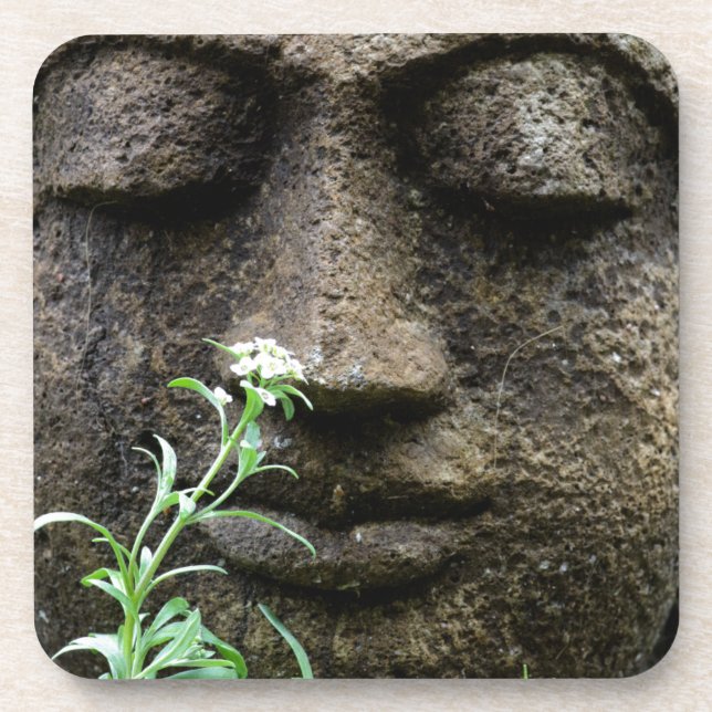 Stone garden statue with flower coaster (Front)
