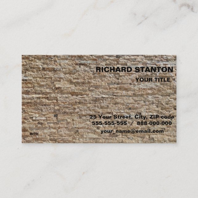 Stone geometric pattern business card (Front)