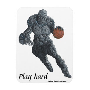 Stone Golem Playing Basketball Refrigerator Magnet