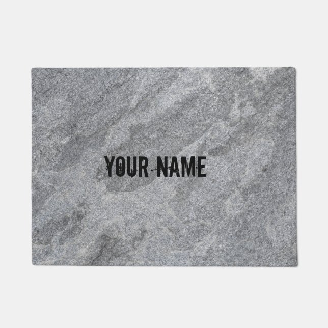 Stone granite structure grey stoneware doormat (Front)