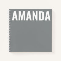 Stone Grey Modern Minimalist Journal Diary