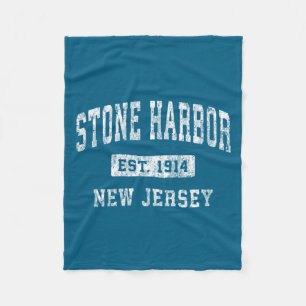 Stone Harbor New Jersey Nj Vintage Established S _ Fleece Blanket