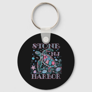 Stone Harbor Nj Turtle Lover Colorful Beach Souven Keychain
