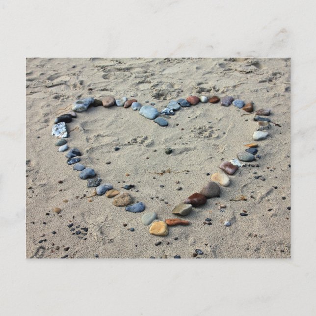 Stone heart in sand postcard (Front)