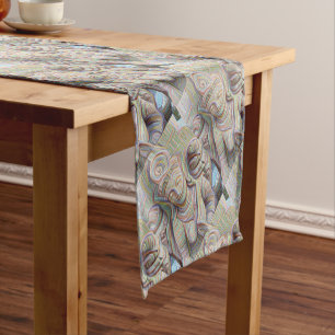 stone hindu deity sculpture short table runner
