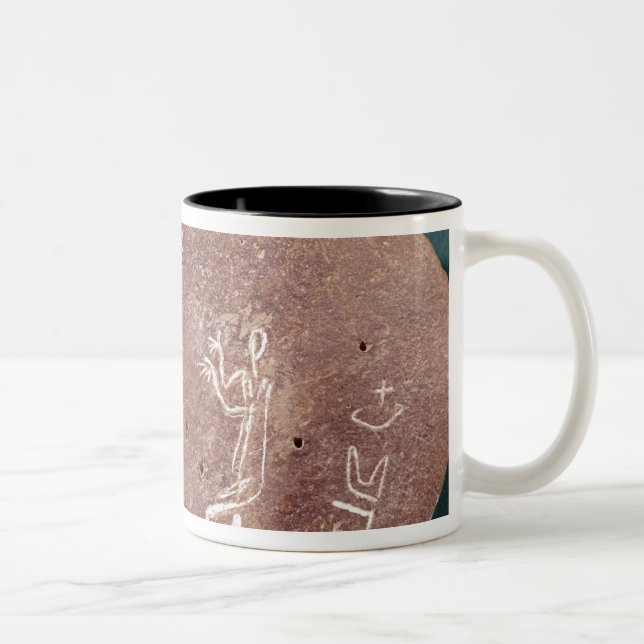 Stone inscribed with a dancer Two-Tone coffee mug (Right)