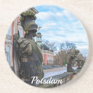 Stone knight statues near palace in Potsdam Coaster