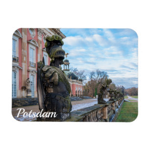 Stone knight statues near palace in Potsdam Magnet