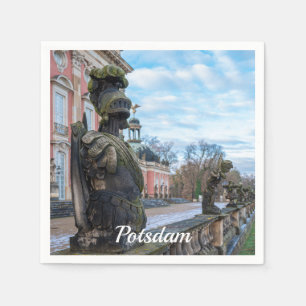 Stone knight statues near palace in Potsdam Napkin