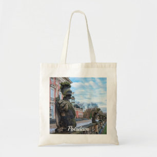 Stone knight statues near palace in Potsdam Tote Bag