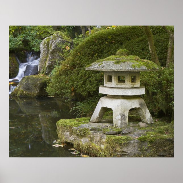 Stone lantern and Heavenly Falls Poster (Front)