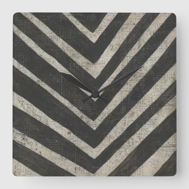 Stone - Lines Square Wall Clock (Front)