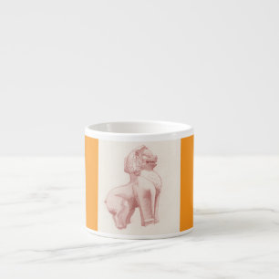 Stone Lion Guardian Statue drawing Espresso Cup