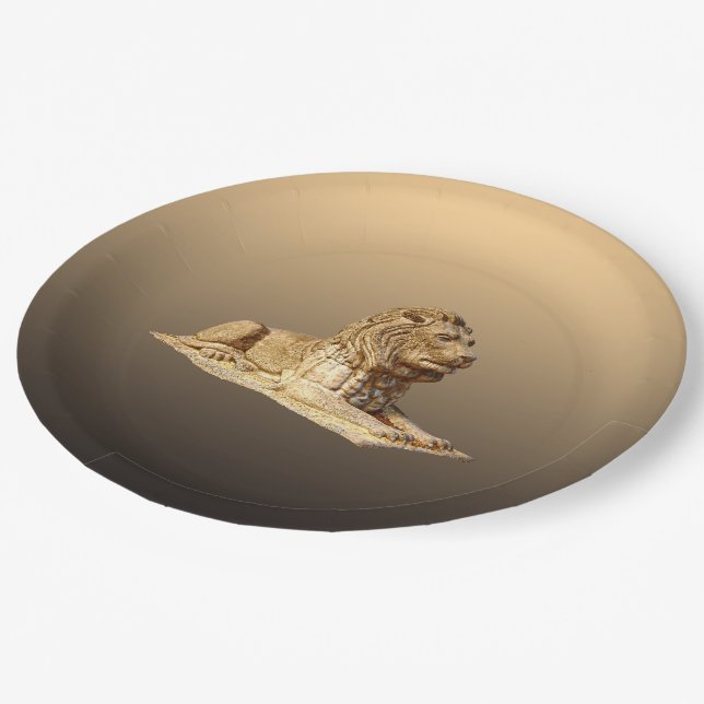 Stone Lion Paper Plate (Angled)