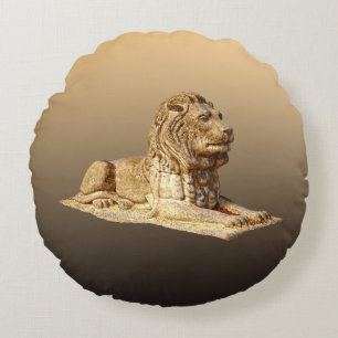Stone Lion Round Pillow