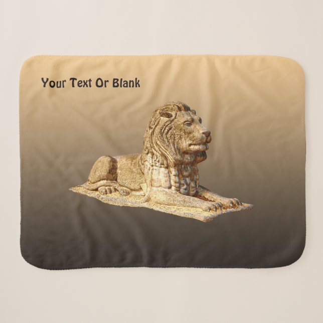 Stone Lion Sherpa Blanket (Front (Horizontal))