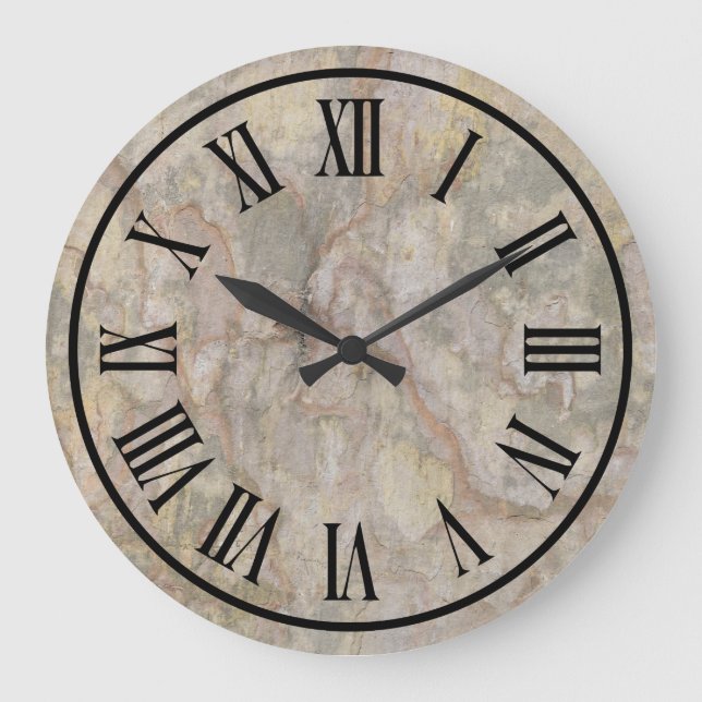 Stone Look Roman numeral Large Clock (Front)