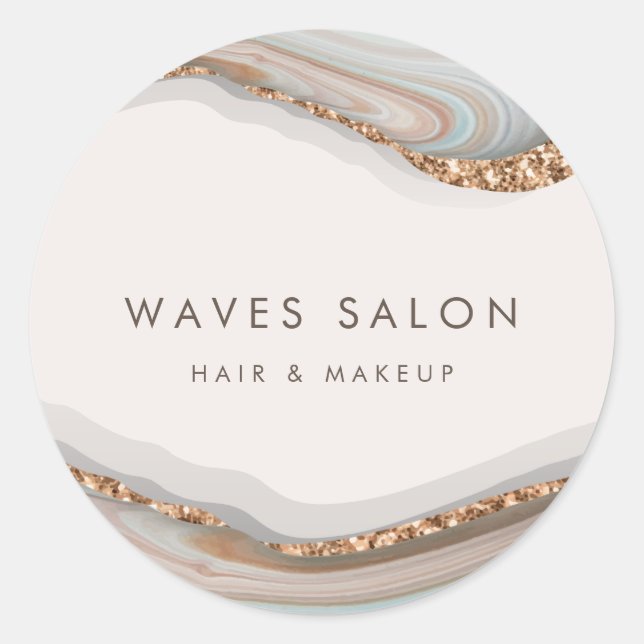 Stone Marble Agate Classic Round Sticker (Front)