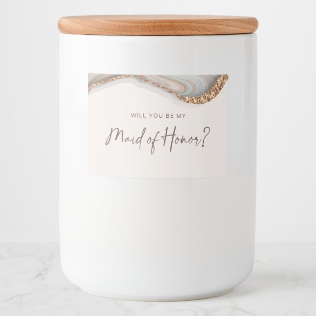 Stone Marble Agate Maid of Honour Candle Label (Front)