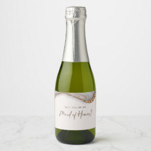 Stone Marble Agate Maid of Honour Sparkling Wine L Label