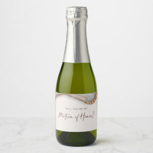 Stone Marble Agate Matron of Honour Sparkling Wine Label