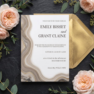 Stone Marble Agate Wedding Invitation