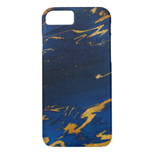 Stone Marble Cobalt Blue Gold Black iPhone Samsung iPhone 8/7 Case