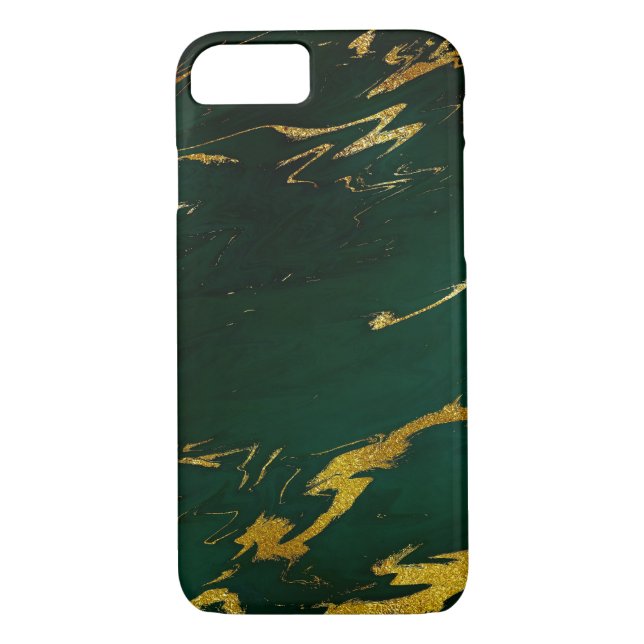 Stone Marble Emerald Gold Black iPhone Samsung Case-Mate iPhone Case (Back)