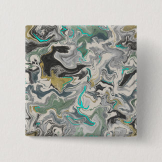 Stone Marbling with Turquoise Veins 2" Square 2 Inch Square Button