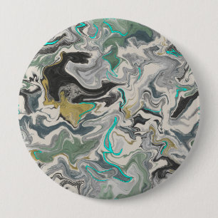Stone Marbling with Turquoise Veins 4" Round 4 Inch Round Button