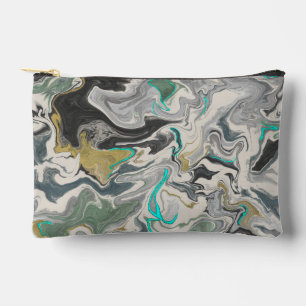 Stone Marbling with Turquoise Veins Small Accessory Pouch