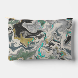 Stone Marbling with Turquoise Veins Small Accessory Pouch