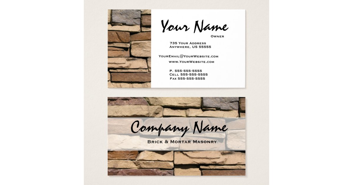 Stone Masonry Business Cards Zazzle.ca