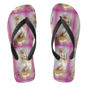 stone mermaid  pink flip flops