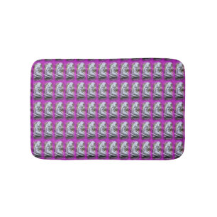 stone mermaids pattern on lavender bath mat