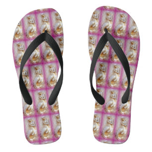 stone mermaids  pink flip flops