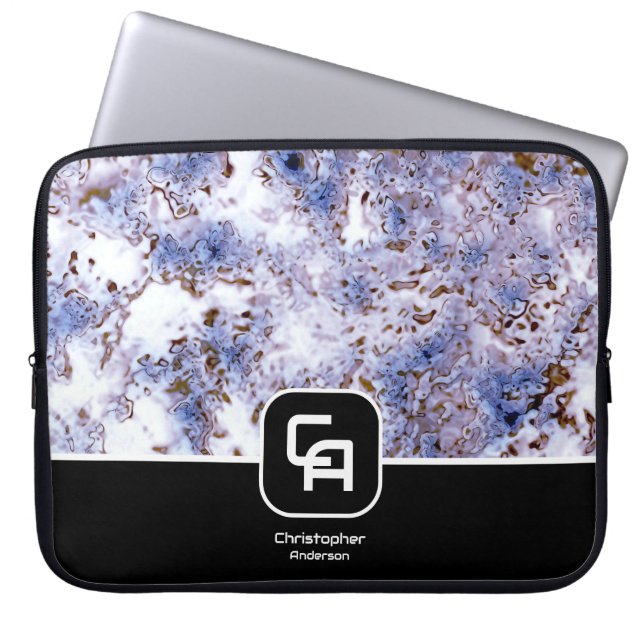 Stone Monogram Marine Laptop Sleeve (Front)