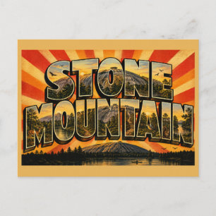 Stone Mountain Georgia Granite Dome Lake Art Postcard