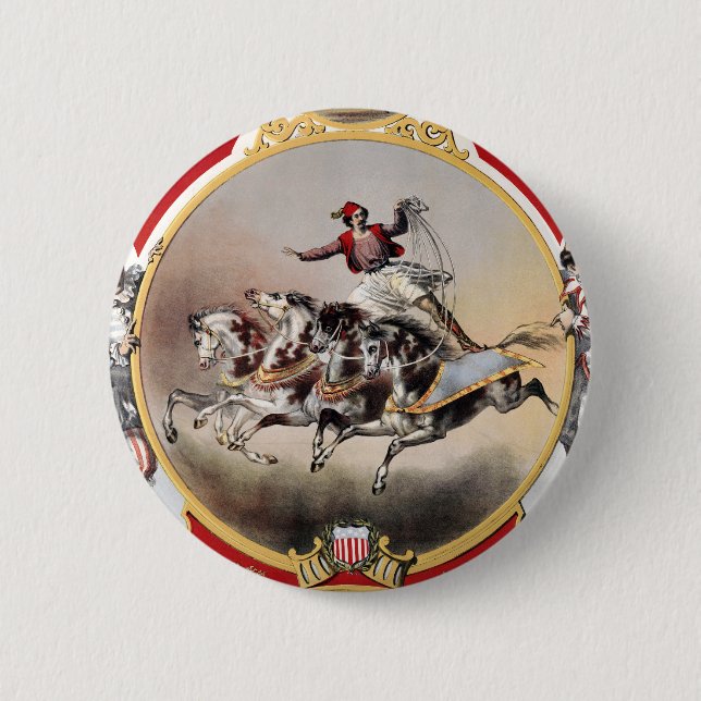 Stone & Murray's Circus, Circa 1870. 2 Inch Round Button (Front)