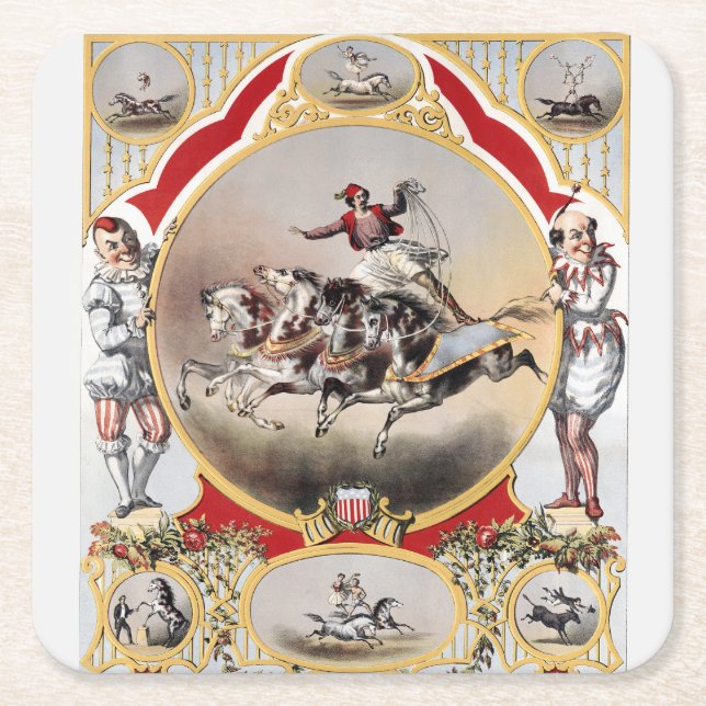 Stone & Murray's Circus, Circa 1870. Square Paper Coaster (Front)