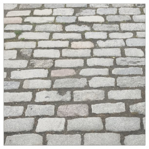 Stone Pathway Grey Cobblestone Street Sidewalk Fabric