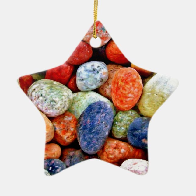 Stone & Pebble Ceramic Ornament (Front)
