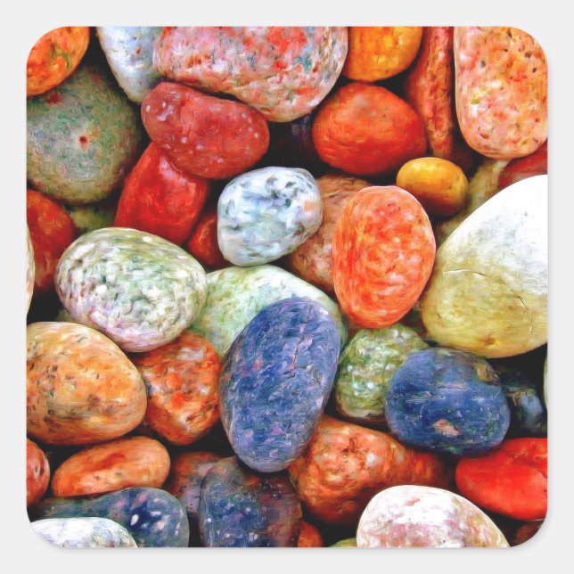 Stone & Pebble Square Sticker (Front)