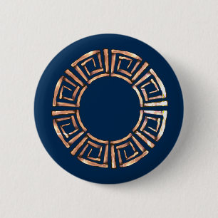 Stone Retro Greek Disc 2 Inch Round Button