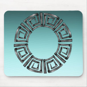Stone Retro Greek Disc Mouse Pad